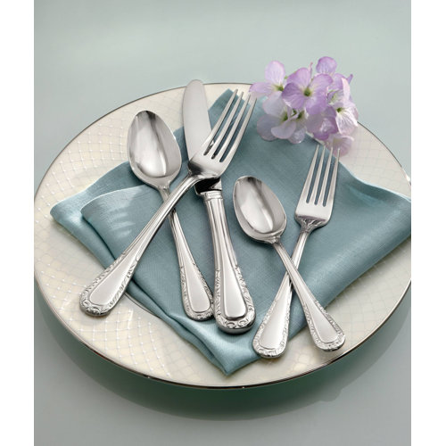 Lenox Lace Stainless Steel Flatware Set of 5 & Reviews Wayfair
